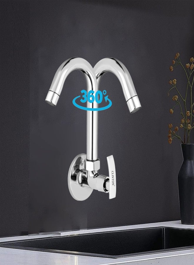 CLINTON Ocean Brass Sink Cock with Swinging Spout/Wall Mounted - Image 3